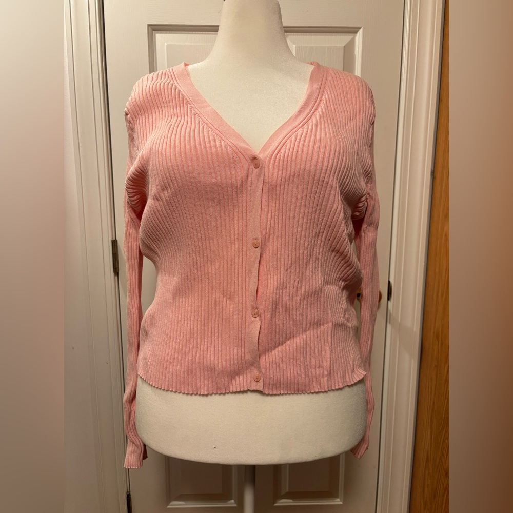 H&M Pink Ribbed Cardigan